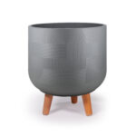 MA'AM Pottery Dijon - Japandi stijl bloempot op poten - grijs