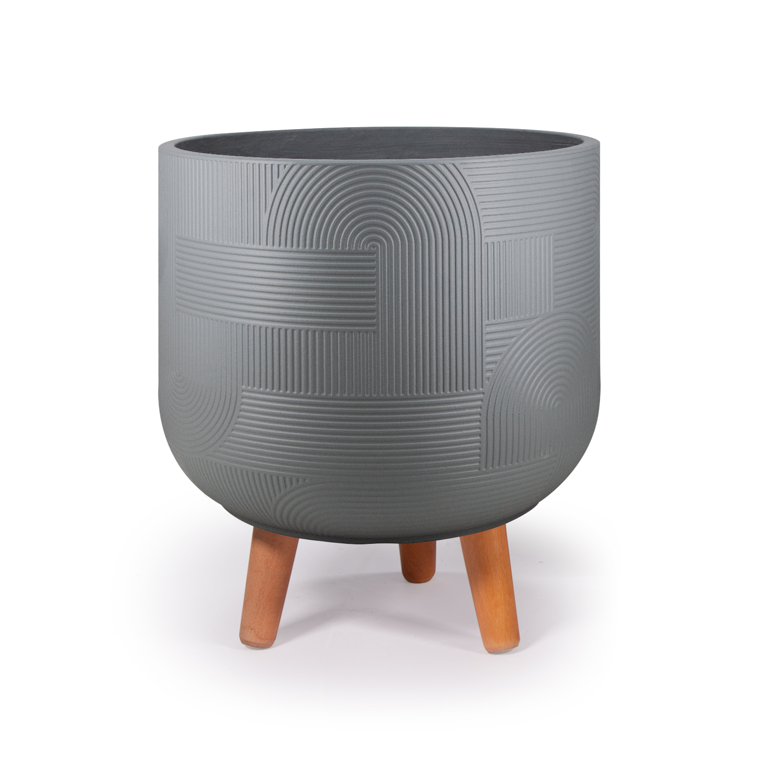 MA'AM Pottery Dijon - Japandi stijl bloempot op poten - grijs