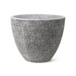 MA'AM Pottery Lara ronde witte bloempot buiten - bloemenprint