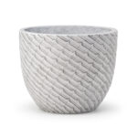 MA'AM Pottery Mira - witte bloempot voor buiten - golvende lijnen
