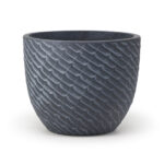 MA'AM Pottery Mira - zwarte bloempot voor buiten - golvende lijnen