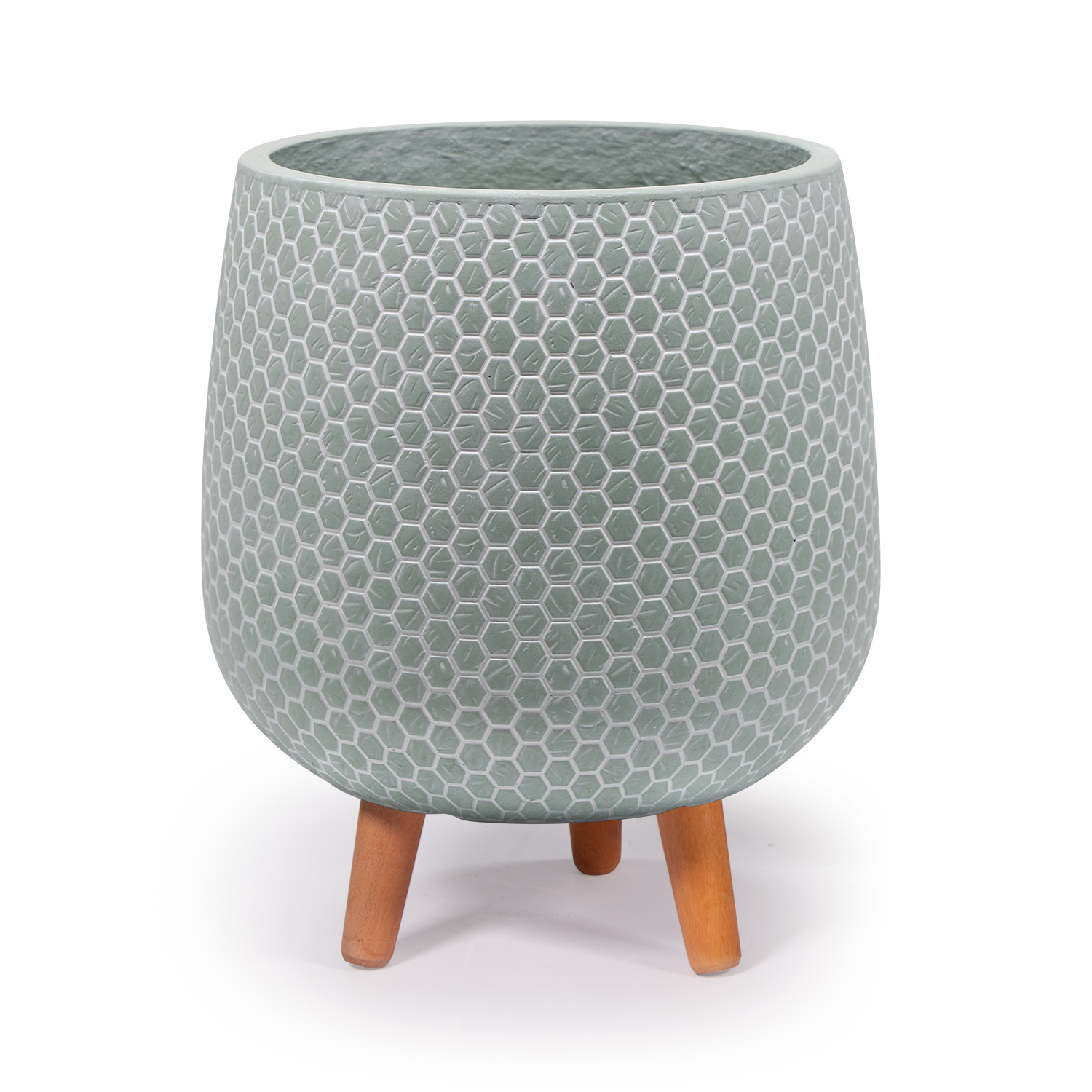 MA'AM Pottery Mila - hoge bloempot voor binnen - groen - op pootjes